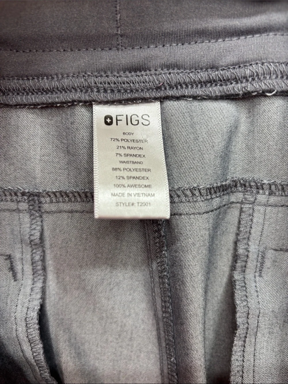 Figs | XL Men's Charcoal Gray Drawstring Utility Pants scrub